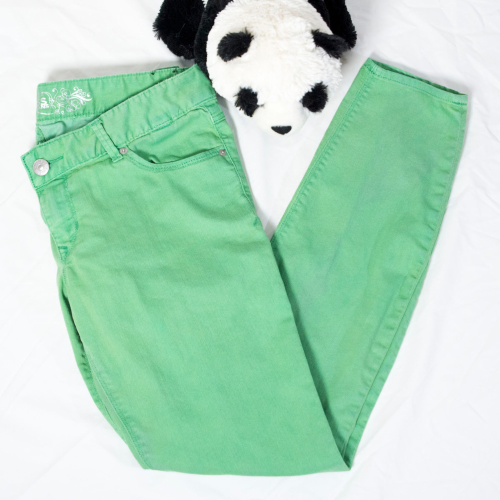 Pastel green Express skinny jean legging